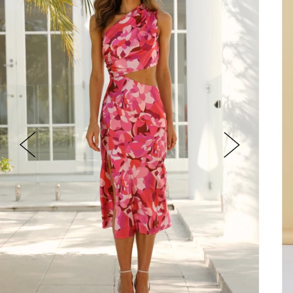 one shoulder hello molly midi